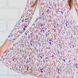 Floral dress with a white background
