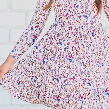 Floral dress with a white background