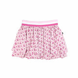 Floral skirt with pink waistband on a white background