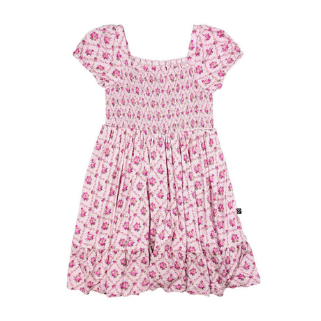 Pink floral dress on a white background