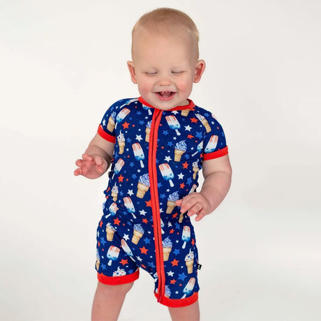 Lev Baby Franklin Shorts Zip Romper