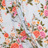 Floral fabric with a zipper running through it