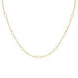 Gold chain necklace on a white background