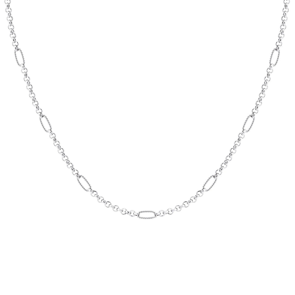 Natalie Wood Designs Chain Layering Necklace In Silver