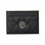 Black textured cardholder with a silver emblem on a white background