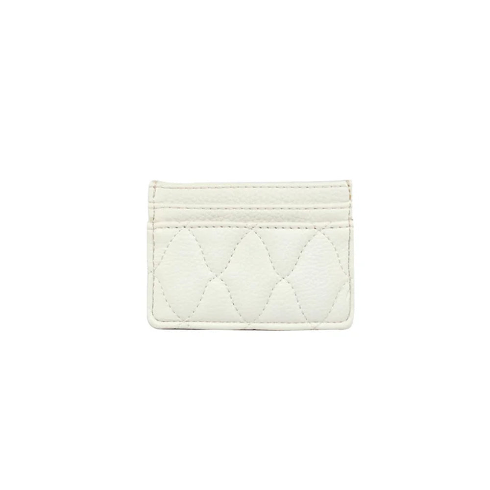 White quilted cardholder on a white background
