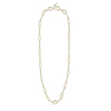 Gold chain necklace on a white background