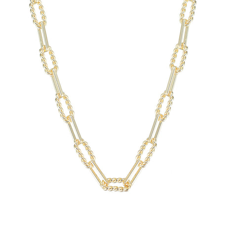 Gold chain necklace on a white background