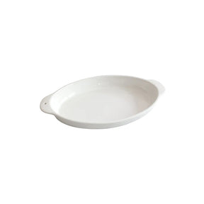 White ceramic dish on a white background