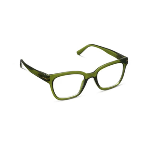 green frame eyeglasses