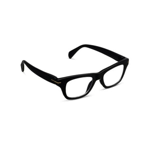 Black eyeglasses on a white background