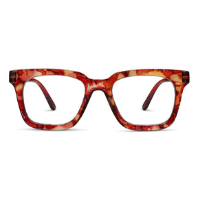 Red & yellow framed reading glasses