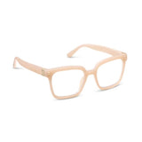 Beige eyeglasses on a white background