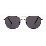 black lens sunglasses on white background