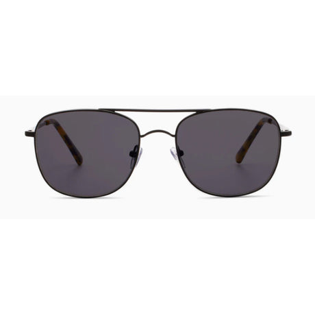 black lens sunglasses on white background