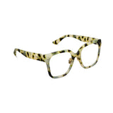 Tortoiseshell cat-eye glasses on a white background