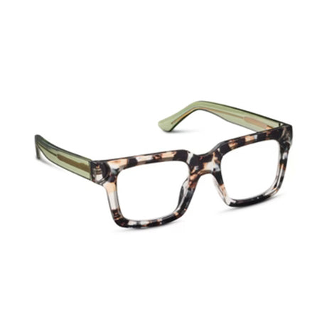 Glasses with a tortoiseshell frame on a white background