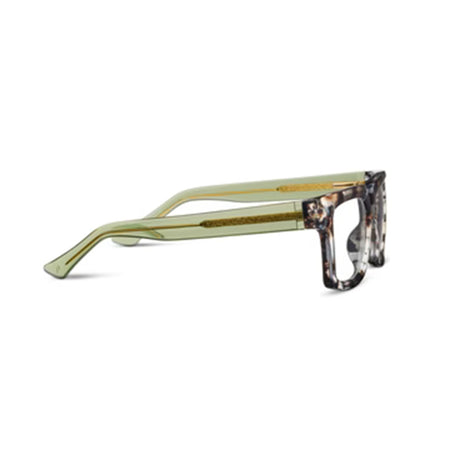 Glasses with a tortoiseshell frame on a white background