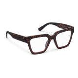 Leopard print eyeglasses on a white background