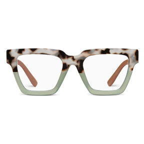 Eyeglasses with tortoiseshell frame on a white background