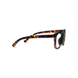Tortoiseshell cat-eye glasses on a white background