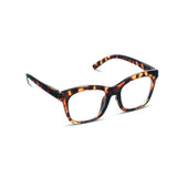 Tortoiseshell cat-eye glasses on a white background