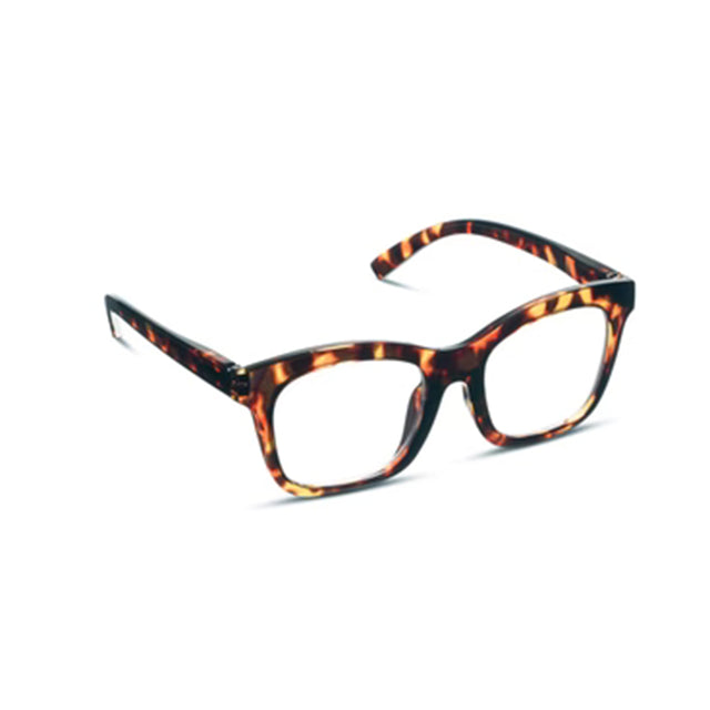 Tortoiseshell cat-eye glasses on a white background