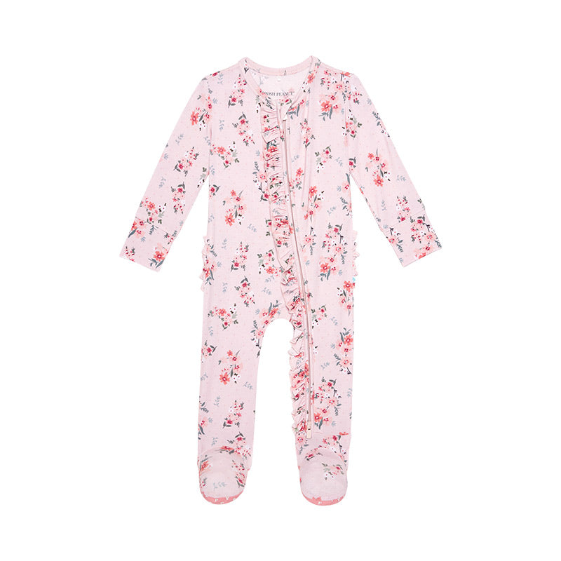 Posh Peanut London - Footie Ruffled Zippered One Piece