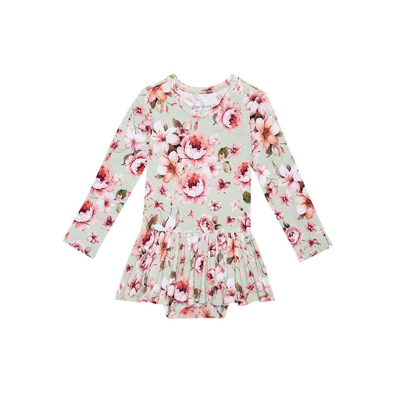 Posh Peanut Millicent - Long Sleeve Basic Twirl Skirt Bodysuit