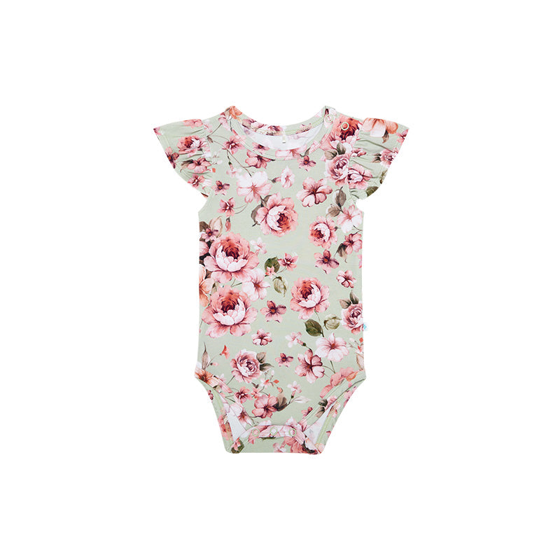 Posh Peanut Millicent - Ruffled Cap Sleeve Basic Bodysuit