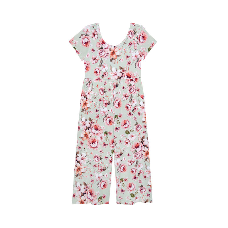Posh Peanut Millicent - Short Sleeve Scoop Back Wide Leg Jumpsuit