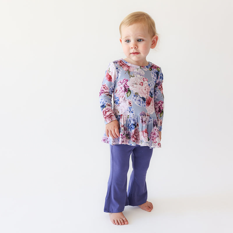 Posh Peanut Annie - Long Sleeve Peplum Top And Bell Bottoms