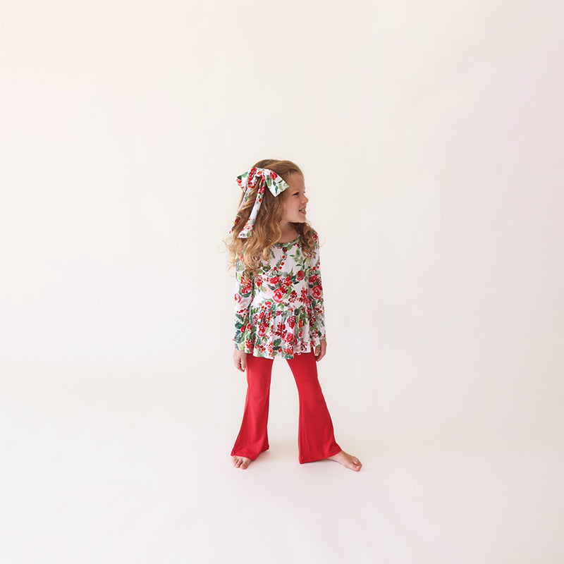 Posh Peanut Inc. Beatrix - Long Sleeve Peplum Top And Bell Bottoms