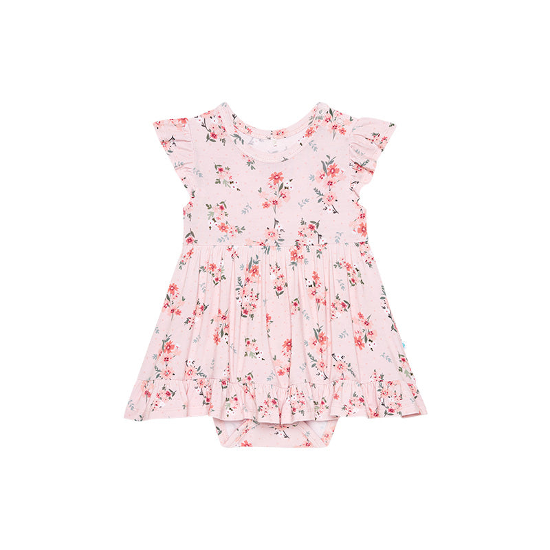 Posh Peanut London - Cap Sleeve Ruffled Bodysuit Dress