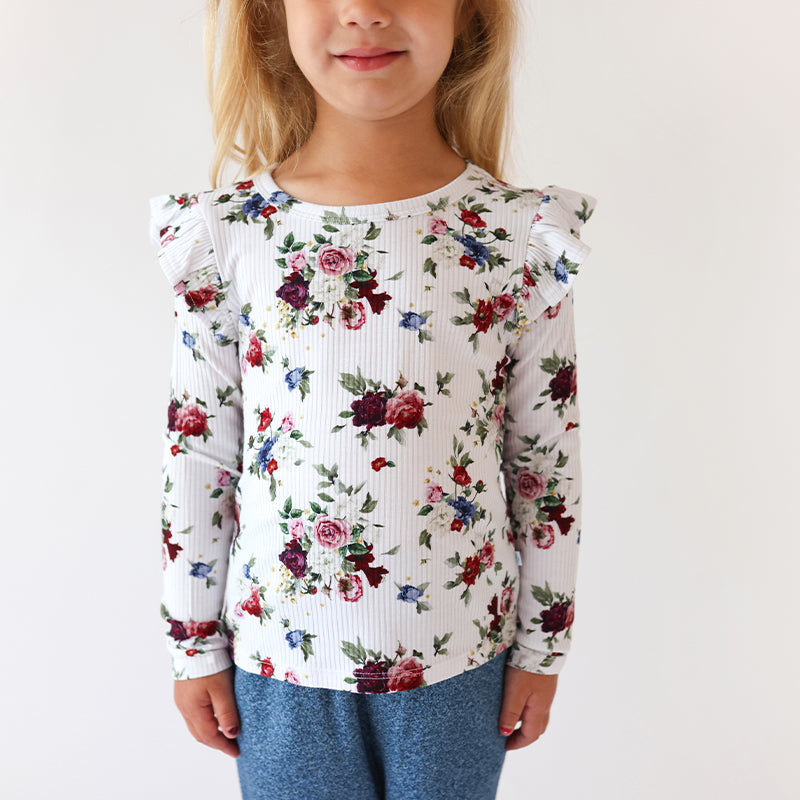 Posh Peanut Inc. Philippa - Long Sleeve Ruffle Shoulder Top