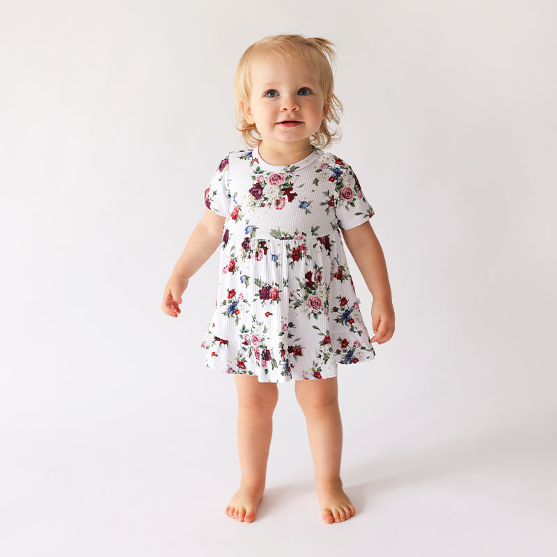 Posh Peanut Inc. Philippa - Short Sleeve Ruffled Bodysuit Dress