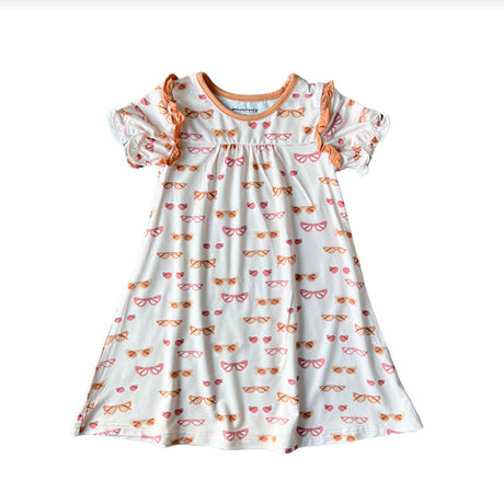 Little girl nightgown with retro shade print
