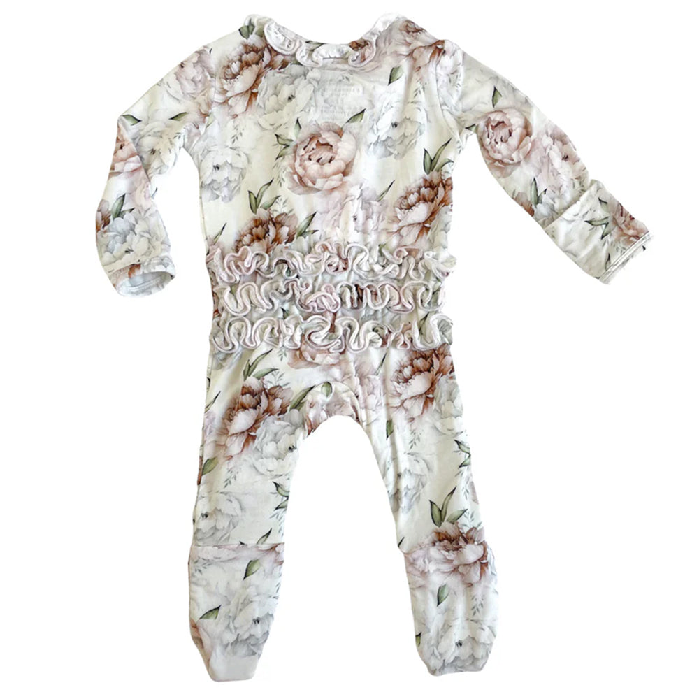 Floral baby onesie on a white background