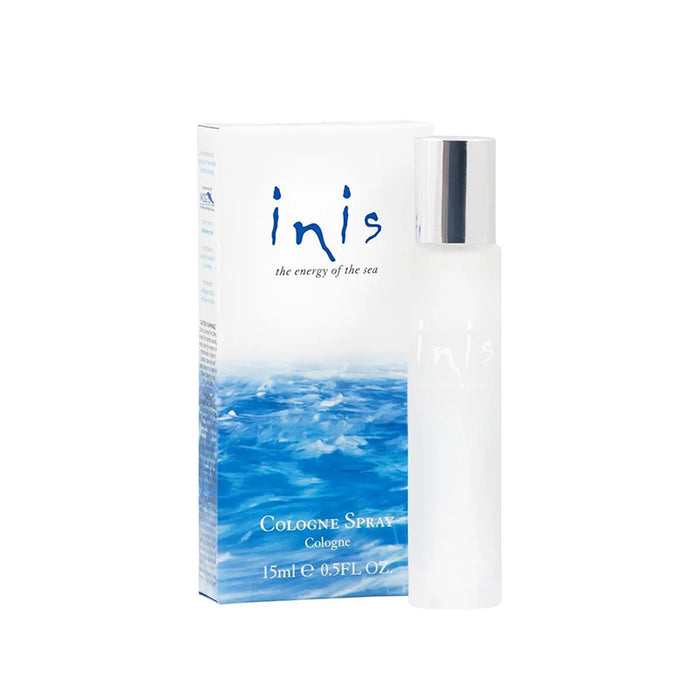 Inis cologne spray bottle and packaging, with the brand name and product description visible.