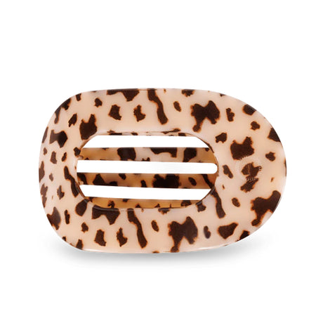 Leopard print hair clip on a white background