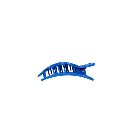 Blue flat hair clip on a white background