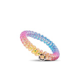 Colorful spiral hair tie on a white background