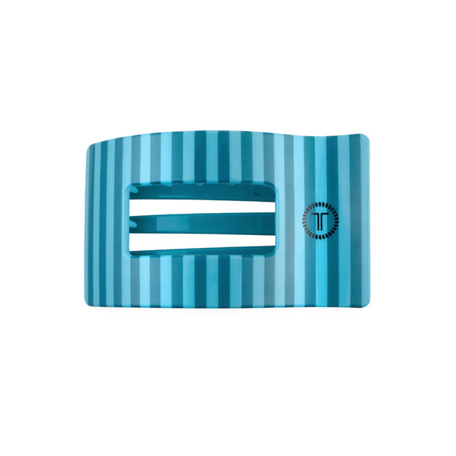 Blue striped hair clip on a white background