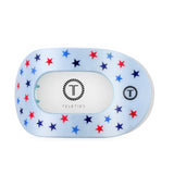 Teleties hair clip with star pattern on a white background