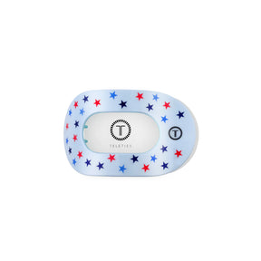 Teleties hair clip with star pattern on a white background