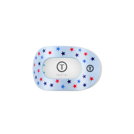 Teleties hair clip with star pattern on a white background