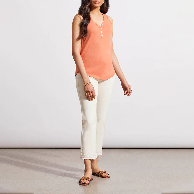 Henley Cyder Tank Top With Buttons