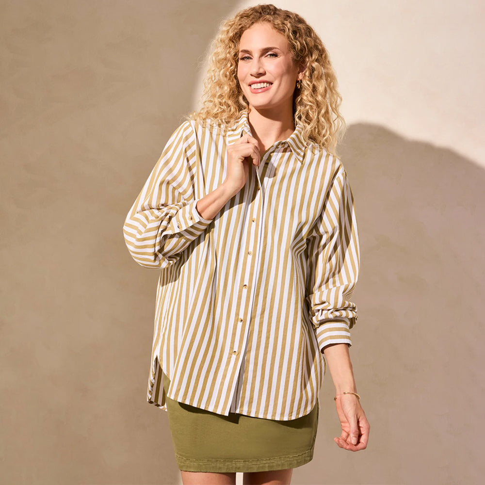 Tribal Clothing Co Long Sleeve Button Front Shirt-Greenmoss