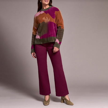 Tribal Clothing Co Long Sleeve Crew Neck Intarsia Sweater-M Gingerspice