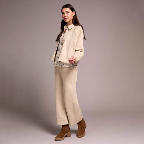 Tribal Clothing Co Long Sleeve Raglan Button Front Jacket-Sandstone